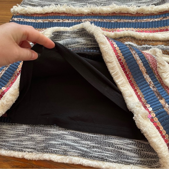 Anthropologie Bohemian Moulinette Soeurs Erine Beaded Fringe Skirt size 4 - Picture 8 of 15